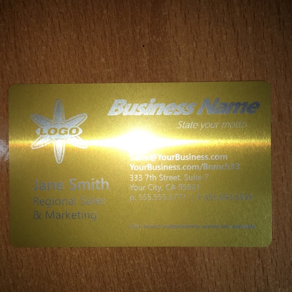 Laser Business Cards Custom Engraved Metal (Black, Blue, or Gold) - Picture 4 of 4